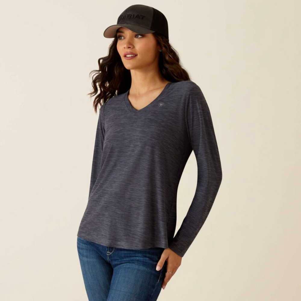 Ariat Ladies Periscope Laguna Top Long Sleeve Shirt dark gray women's medium M